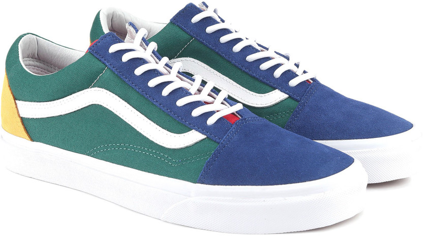 vans old skool yellow green blue