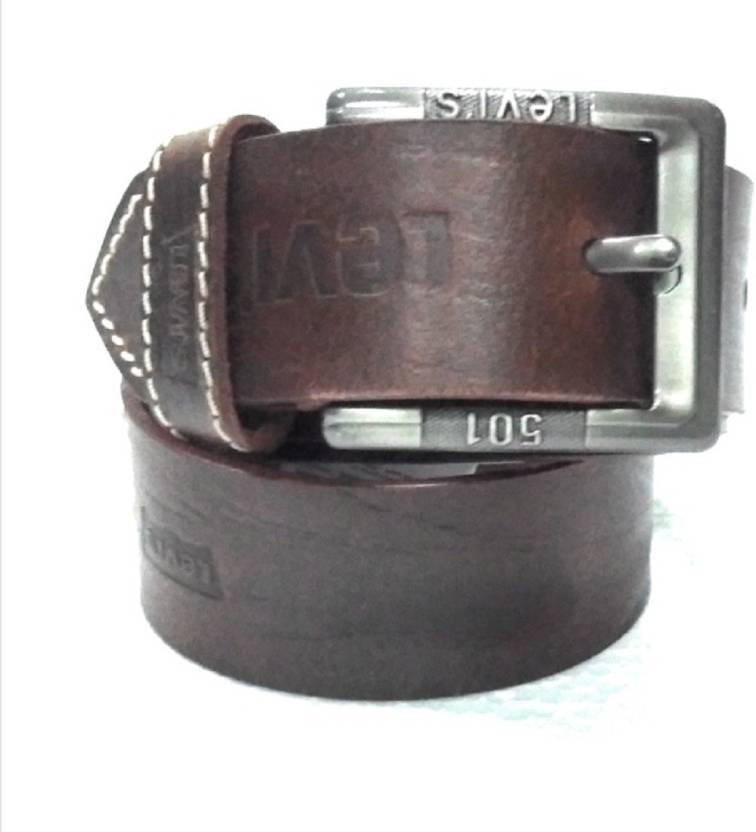 LEVI'S Men Casual Brown Genuine Leather Belt Brown - Price in India |  