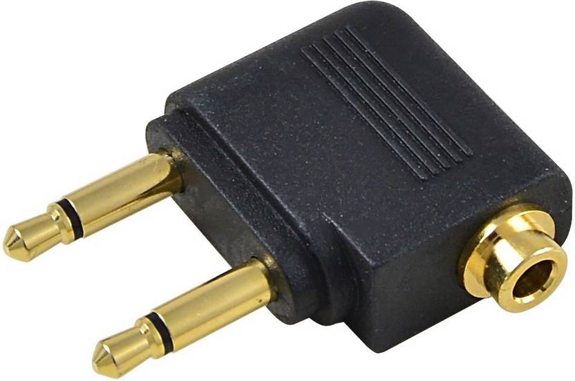 GVAAS Black Airplane Airline Flight Headphone Adapters AUX Audio Jack