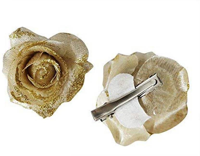 Aasa Fancy Flower Hair Clips Hair Pins For Girls Women Golden