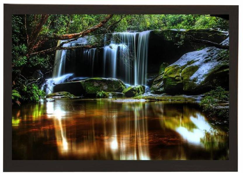 Waqi Sunlight Waterfall Nature Landscape Canvas Painting