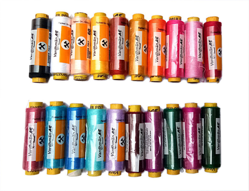 Vardhman Vardhman Thread original Vardhman brand basic 20 Shades, 180 MTS Each Spool, Fast Color Thread(180 m Pack of20) - Flipkart Deal