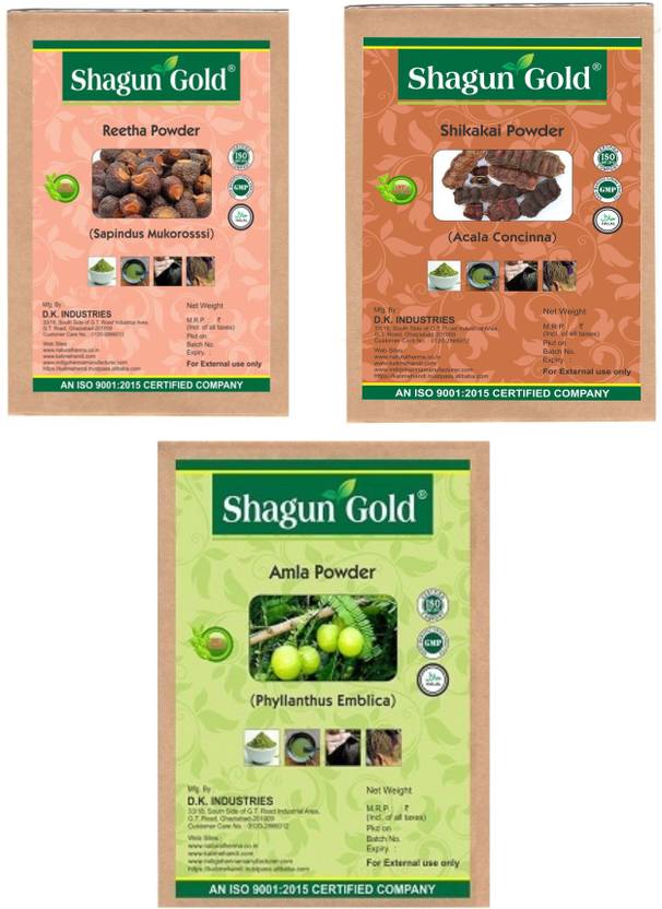 Shagun Gold Natural Amla Reetha Shikakai Powder 200g For Hair