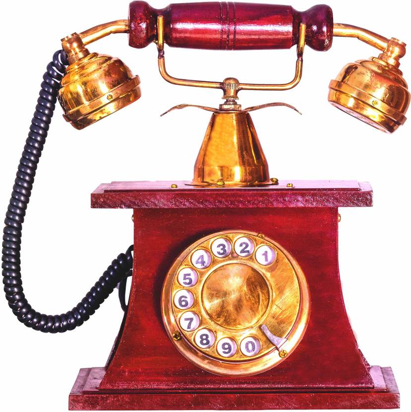 MUNSHI & SAINT Telephone Mouthpiece Rotary Dial Old Style, Solid wood