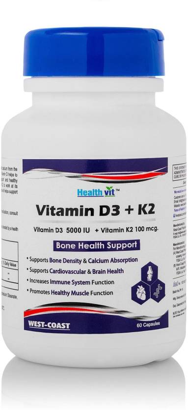 Healthvit Vitamin D3 5000 Iu With Vitamin K2 100mcg Mk 760