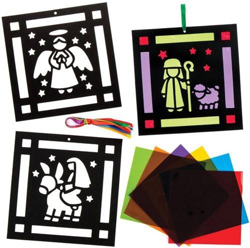 Baker Ross Nativity Stained Glass Effect Decoration Kits Perfect