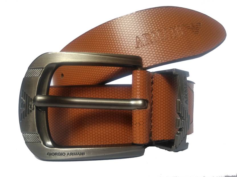 Giorgio Armani Men Formal Tan Genuine Leather Belt tan - Price in India |  