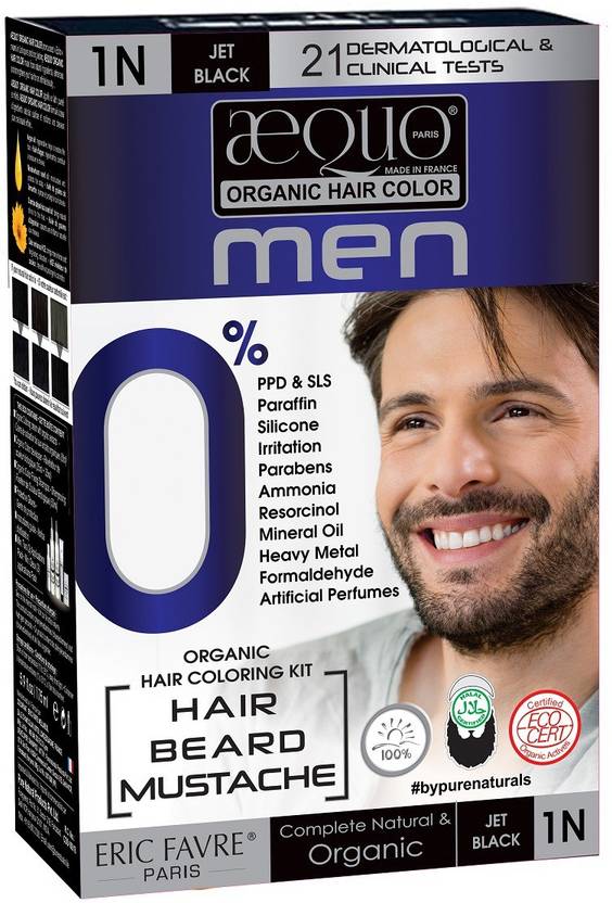Aequo Organic Men 1n Jet Black Hair Colour 170ml Derma Certified