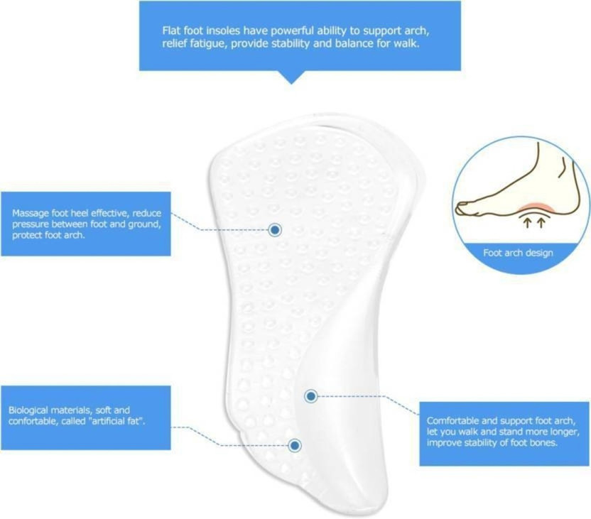 Silicone Arch Support Insoles Insert Pad Cushion for Women High-Heel Shoes
