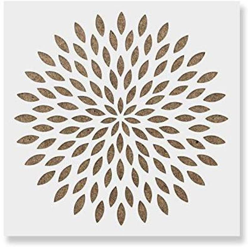 genrc dahlia mandala stencil template for walls and crafts