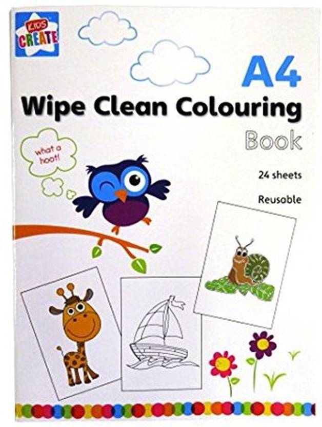 Kids Create A4 Childrens Wipe Clean Colouring Book by A4 Childrens