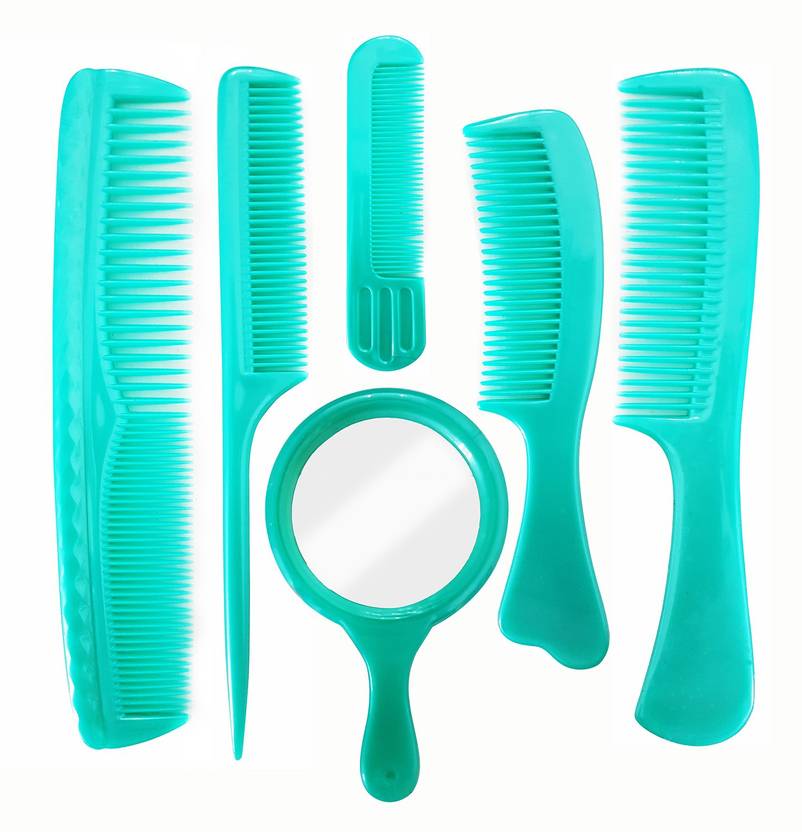 Confidence 5 Pcs Hair Comb Set With Mirror For Women And Girls For