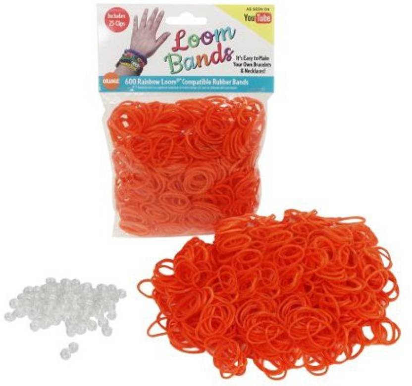 Loom Bands Loom Rubber Bands 600 Rubber Band Refill Pack Orange