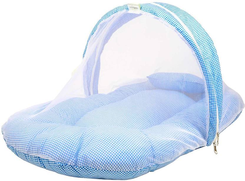 Baybee Baby Checked Mattress Mosquito Net And Sleeping Bag Net Bed