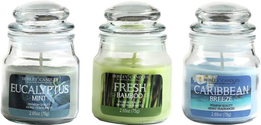 Hosley Set 3 Multicolor Highly Fragranced Jar Candle For