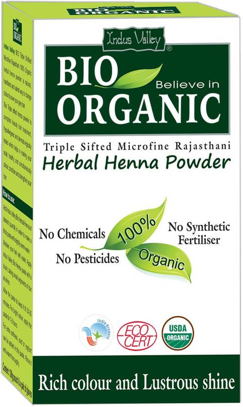Indus Valley Bio Organic Herbal Henna Powder Hair Color