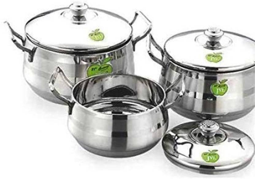 Jvl Elite Pot Silver Touch Stainless Steel Cooking Sauce Pot Handi