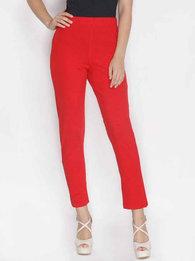 Lyra Slim Fit Women Red Trousers - Buy 