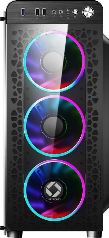 Chiptronex Raptor Rgb With Tempered Glass Atx Gaming Cabinet