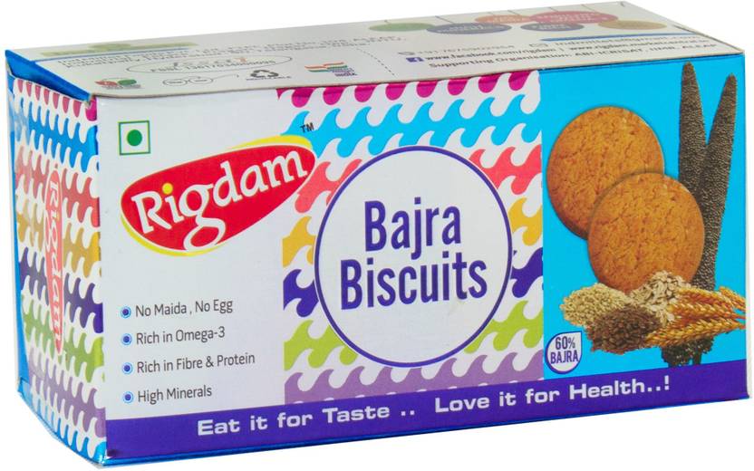 Rigdam Bajra(Pearl Millet) Cookies (Pack of 4 Each 75 gm) Bakery