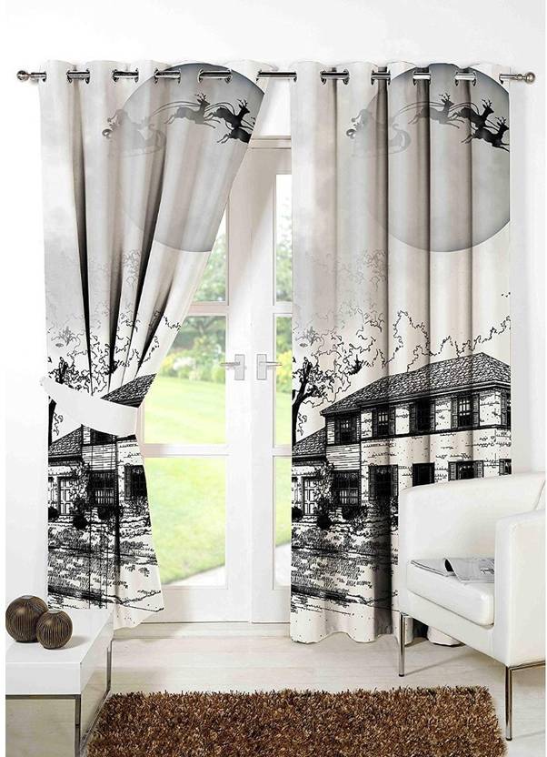 Rugtex 332 Cm 11 Ft Polyester Long Door Curtain Pack Of 2