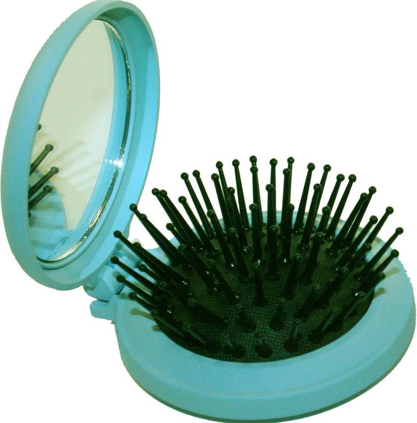 Denman D7 Compact Popper Pocket Size Folding Hair Brush With Mirror Denman D7 Compact Popper Pocket Size Folding Hair Brush With Mirror For Men And Women