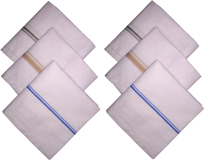 6 PCS PURE SOFT COTTON PLAIN HANKIES HANKERCHIEF WHITE COTTON HANKIES