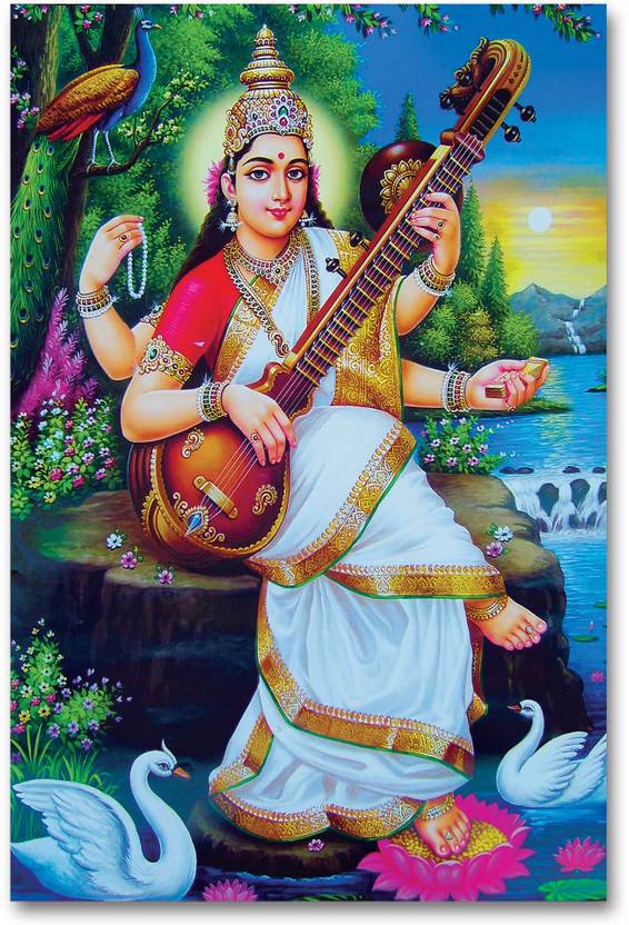diwali poster goddess saraswati