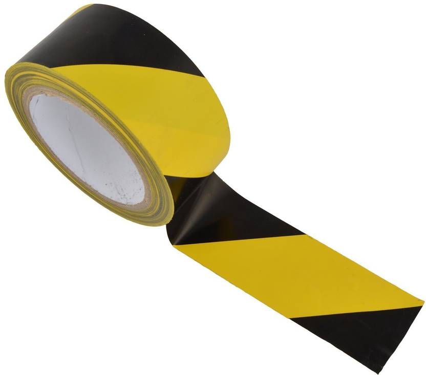 TrueAlly Yellow / black Zebra Floor Marking Tape 2 inch / 48mm x 25