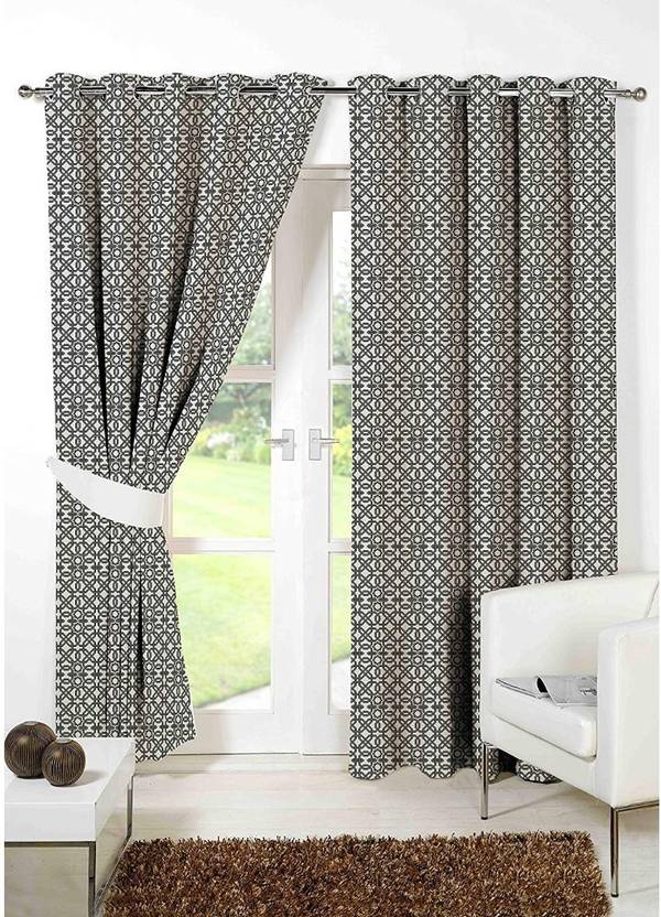 Rugtex 332 Cm 11 Ft Polyester Long Door Curtain Pack Of 2