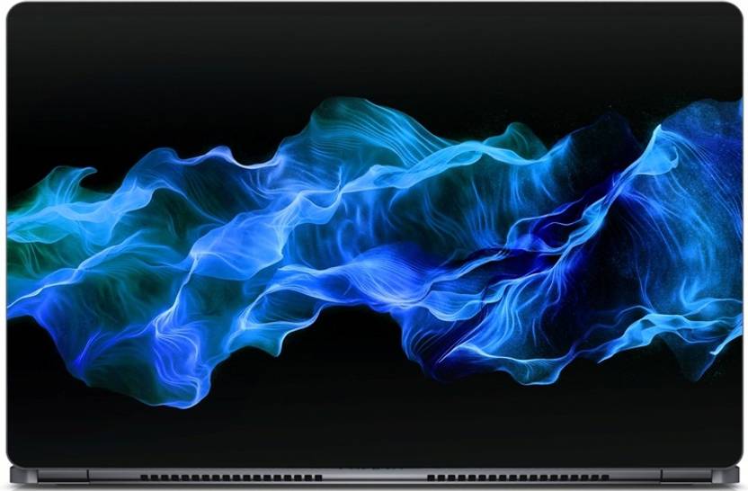 Punix Blue Smoke Abstract On Black Background Exclusive High