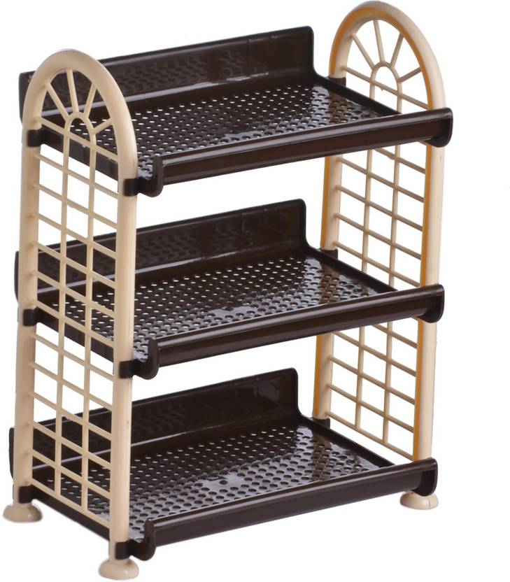 Np Sunny Pet Easy Storage Carrying Foldable Rack Rack For Kitchen Office Bathroom Cosmetic Stationary Storage 3 Shelf Chocolate Brown Plastic Wall Number Of Shelves Beige