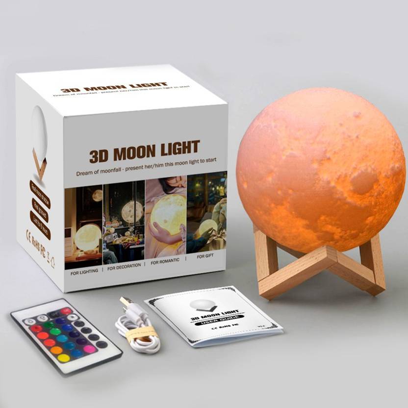 Blueberry 3d Printed Led Moon Lamp 16 Colours Remote Control Blueberry 3d Printed Led Moon Lamp 16 Colours Remote Control Operated Touch Sensor