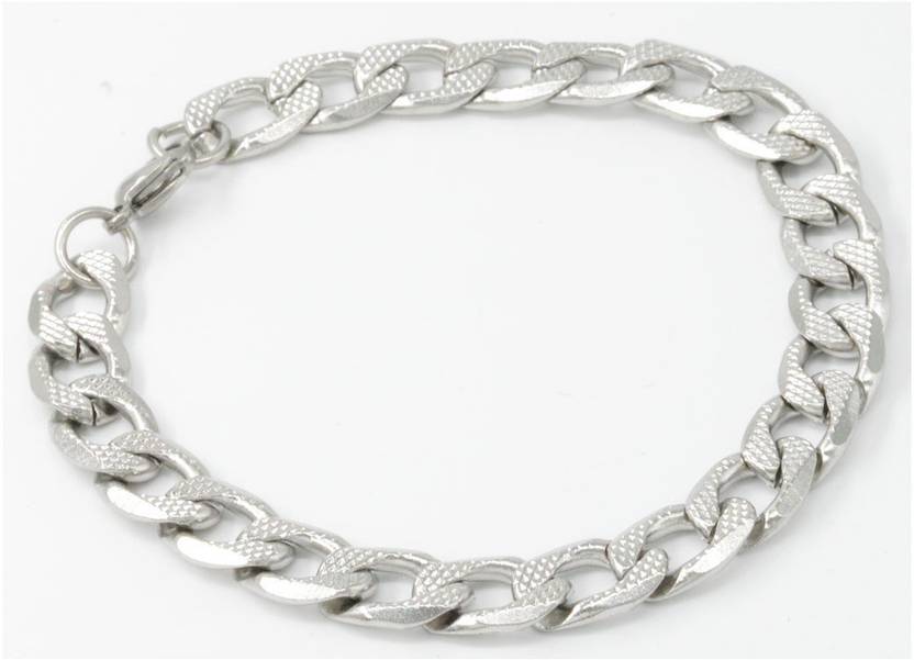 Men Style Stainless Steel Sterling Silver Bracelet Price In India