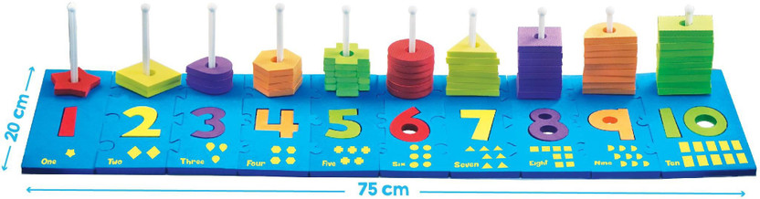Imagimake Junior Abacus Skill Building Activity Set (2 Years +) To Help Learn Shapes, Numbers, Counting, Speech And Language, 8 mm & 10 mm Foam (Multicolor)(Multicolor)