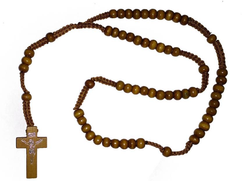 Pd Catholic Rosary Wooden Cross Fabric Necklace In India Pd Catholic Rosary Wooden Cross Fabric Necklace In India At Best S