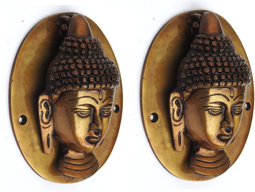 Susajjit Decor Brass Buddha Face Door Knocker Antique Door Knobs