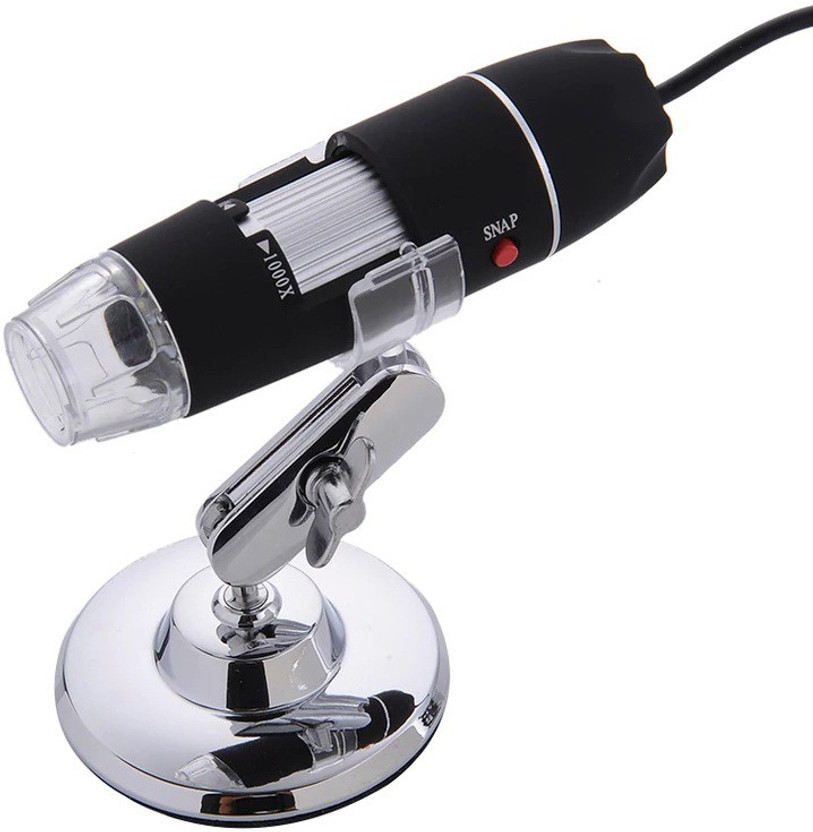 Smacc Digital 2Mp 1000X Usb Handheld Magnifier 8 Led Adjustable Microscope Endoscope Magnifier With Stand(Black)