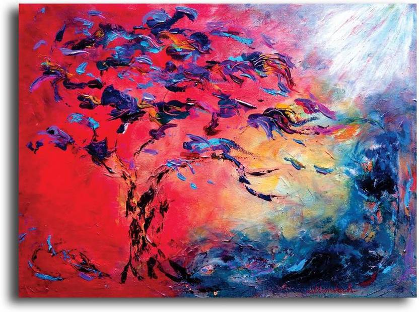 Pixelartz Canvas Painting Tree Of Life Abstract Acrylic