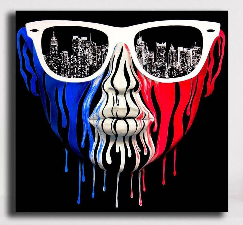 Pixelartz Canvas Painting Je Suis Paris Abstract Art 23