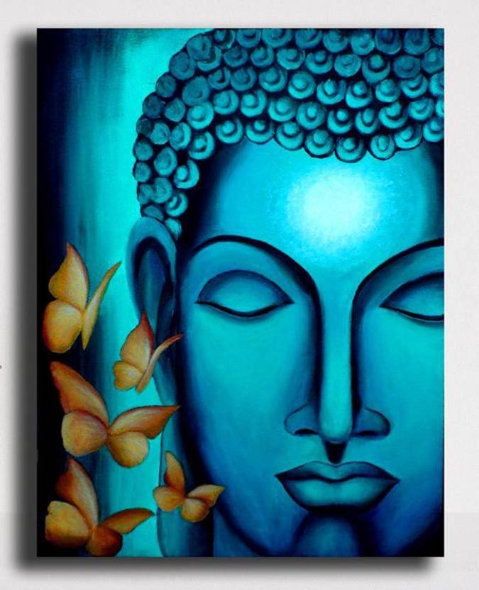 Pixelartz Canvas Painting Blue Buddha I 28 X 35 Pixelartz Canvas Painting