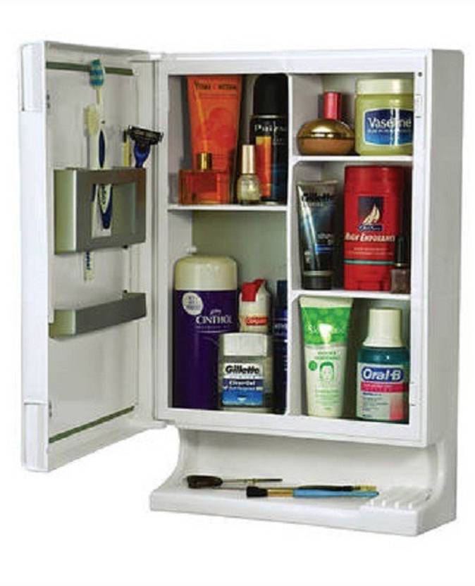 Cipla Plast Bathroom New Look Mirror Cabinet Plastic Wall Shelf