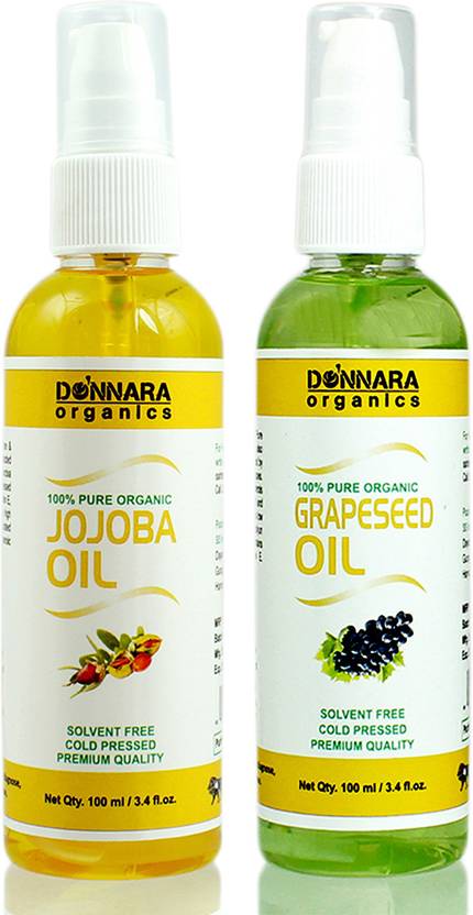 Donnara Organics 100 Pure Jojoba Oil And Grapeseed Oil Combo Of 2