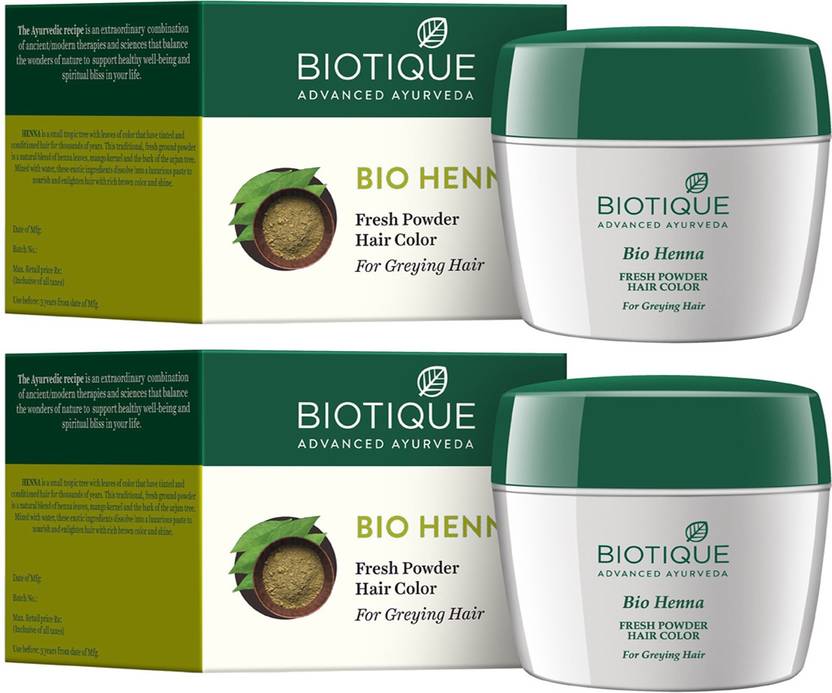 Biotique Bio Fresh Heena Powder Hair Color Pack Of 2pc Greying