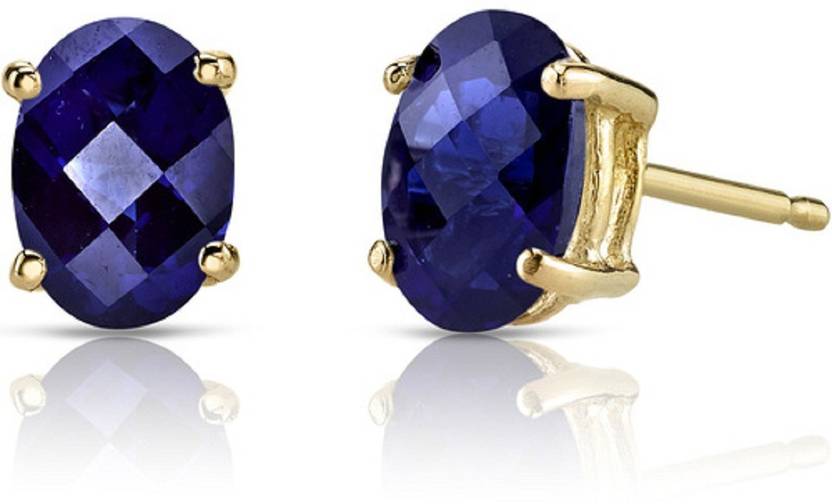 Flipkart Jaipur Gesmtone Blue Shire Earrings With Jaipur Gesmtone Blue Shire Earrings With Natural Neelam Stone Stud Earring