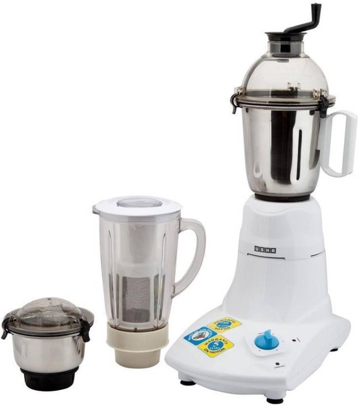 USHA MG 2573 8901264025735 750 Juicer Mixer Grinder (3 Jars, White