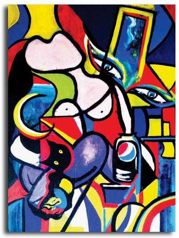 Pixelartz Canvas Painting Abstract Art Without Frame