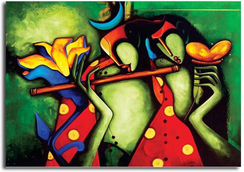 Pixelartz Canvas Painting Radha Krishna Contemporary