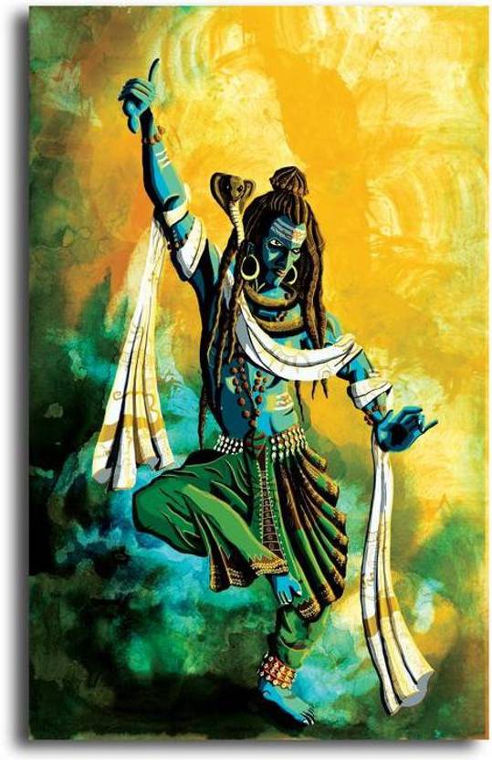 pixelartz canvas painting lord shiva tandav without frame