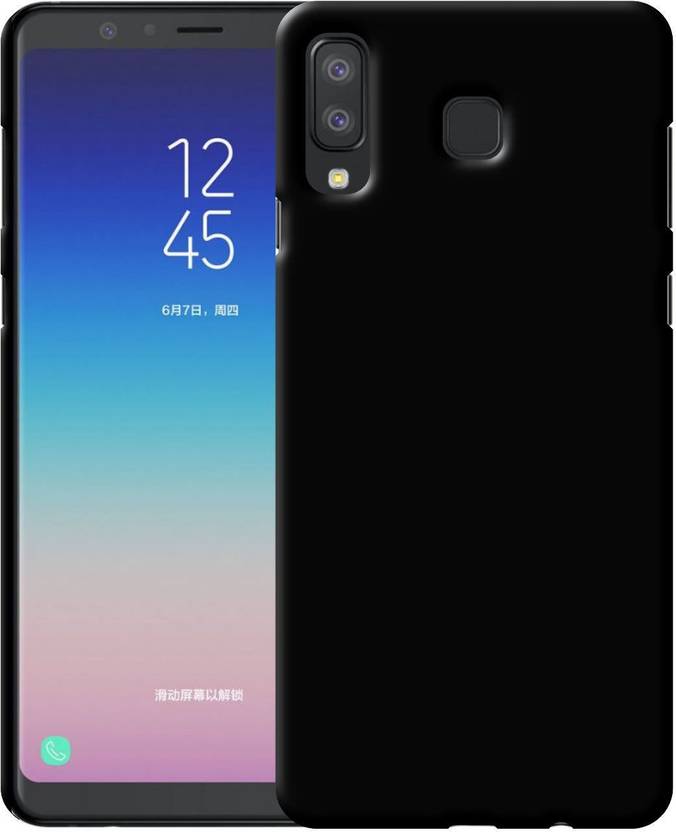 Case Creation Back Cover for Samsung Galaxy A8 Star 2018 (Dark Pitch Black, Grip Case, Rubber)